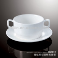 healthy special durable white porcelain airline soup cup and saucer